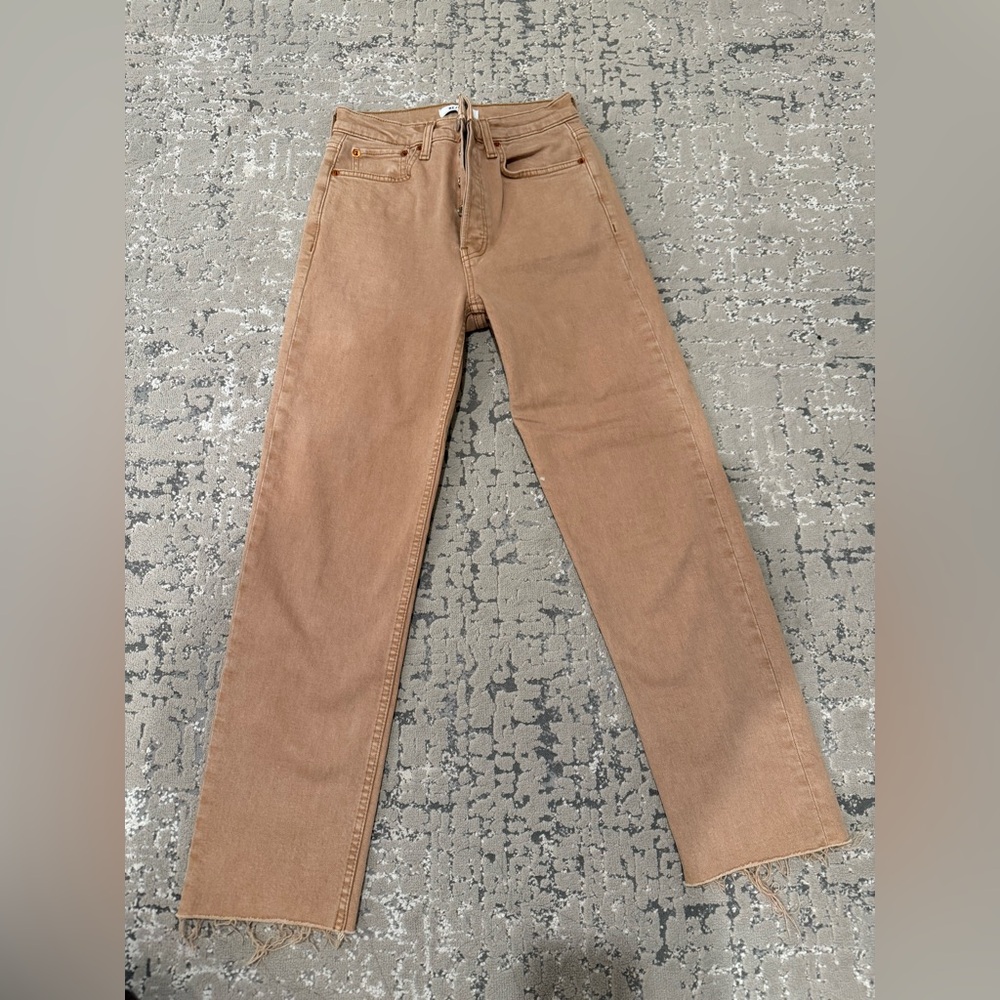Re/Done Women's Brown Straight Jeans